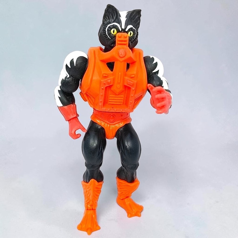 VTG 80s Mattel MOTU Stinkor Action Figure 5.5" He-Man Toy Orange Armor 1985 Rare